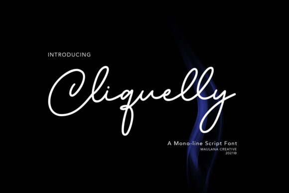Cliquelly Script Handwritten Font for Romantic Design Projects