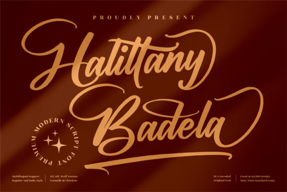 Halittany Badela Script Font for Elegant Handmade Brands